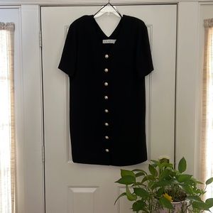 🌺SALE🌺VINTAGE CHAUS V-NECK BLACK DRESS